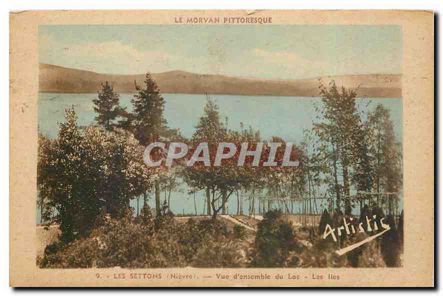 CPA Le Morvan Pittoresque Les Settons Nievre Vue d'ensemble du Lac Les Iles 