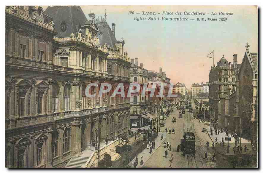 CPA Lyon Place des Cordeliers La Bourse Eglise Saint Bonaventure 