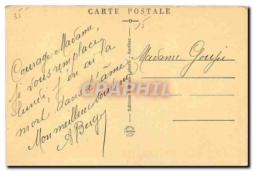 CPA Le Cantal Pittoresque Vic sur Cere Le Pas de Cere  — Rückseite