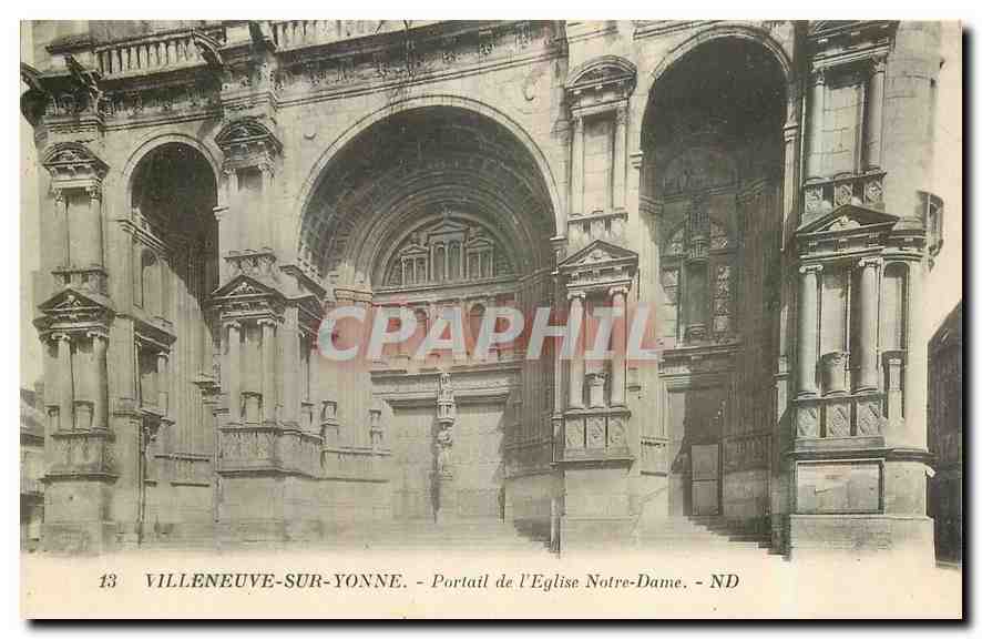 CPA Villeneuve sur Yonne Portail de l'Eglise Notre Dame 