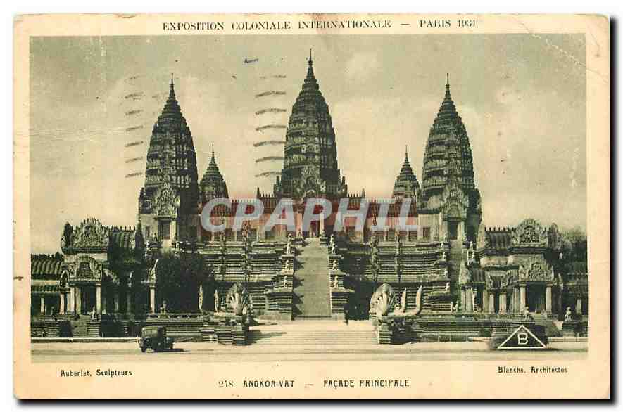 CPA Exposition Coloniale Internationale Paris Angkor Vat Facade principale 
