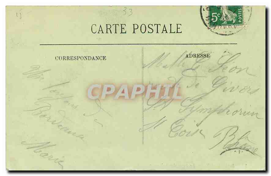 CPA Bordeaux La Porte des Salinieres  — Verso