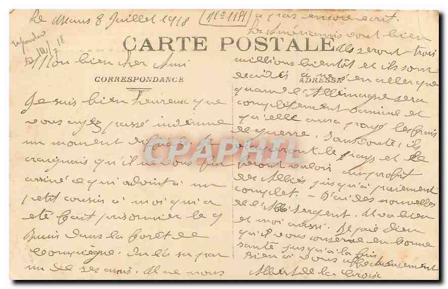 CPA Le Mans Place Saint Michel Maison dite de Scarron ancien Chanoine du Mans  — Rückseite