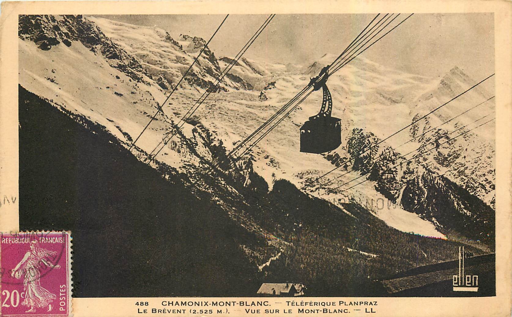 CPA Chamonix Mont Blanc Teleferique Planpraz le Brevent Vue sur le Mont Blanc 