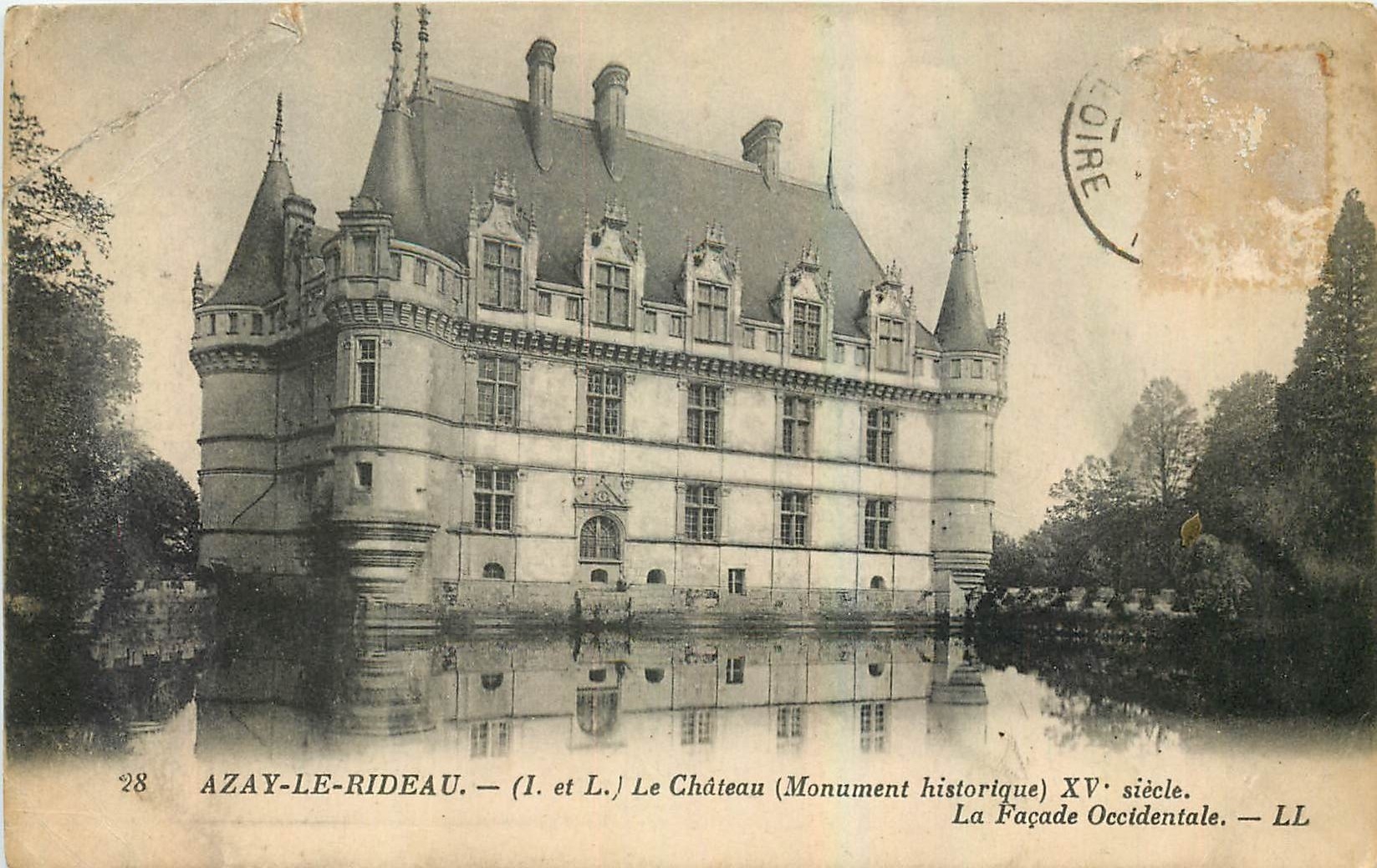 CPA Azay le Rideau I et L Le Chateau Monument historique La Facade Occidentale 