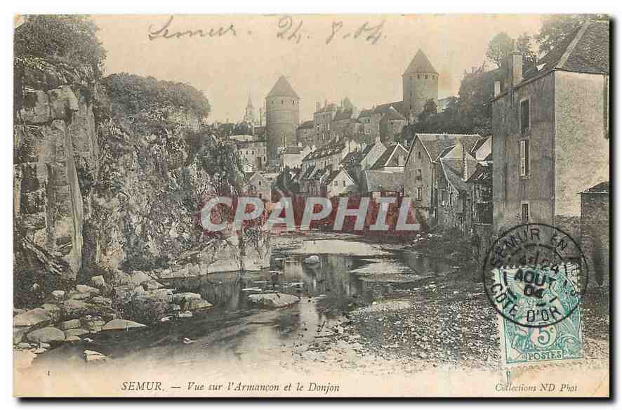 CPA Semur Vue sur l'Armancon et le Donjon 