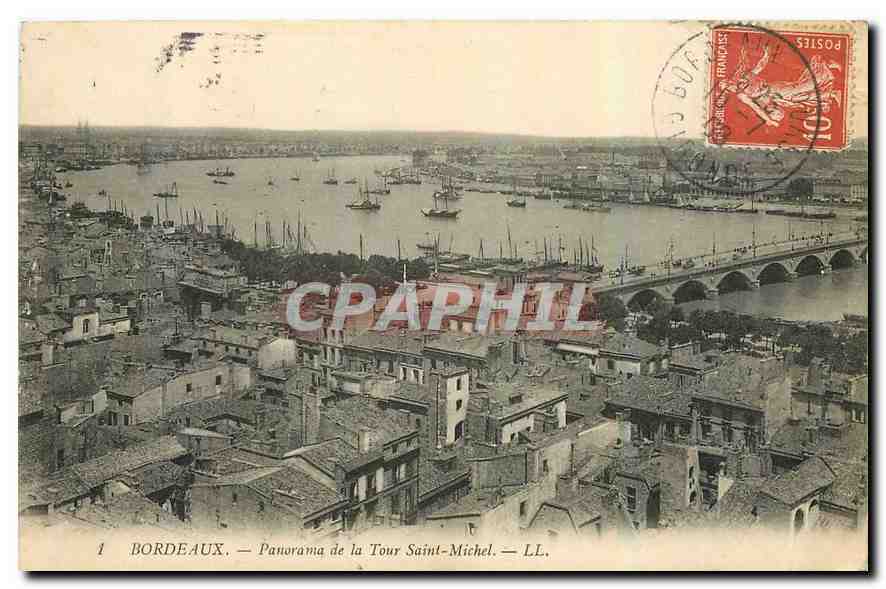 CPA Bordeaux Panorama de la Tour Saint Michel 