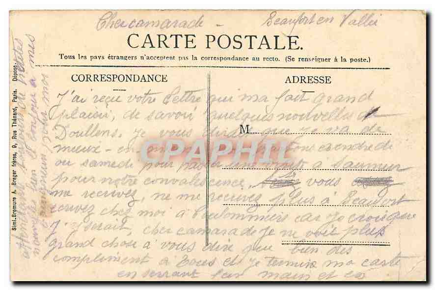 CPA Beaufort en Vallee Eglise Notre Dame  — Rückseite