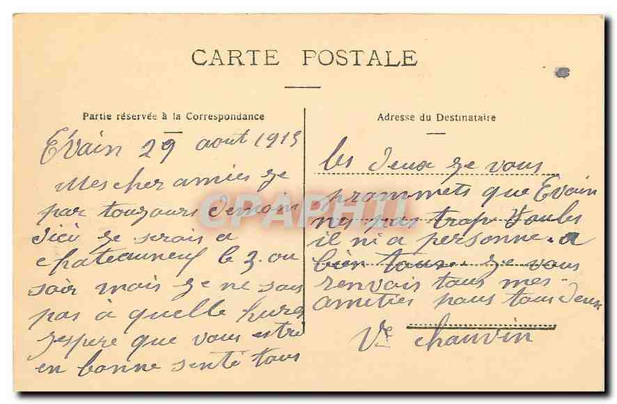 CPA Evian les Bains Parc du Royal Hotel  — Verso