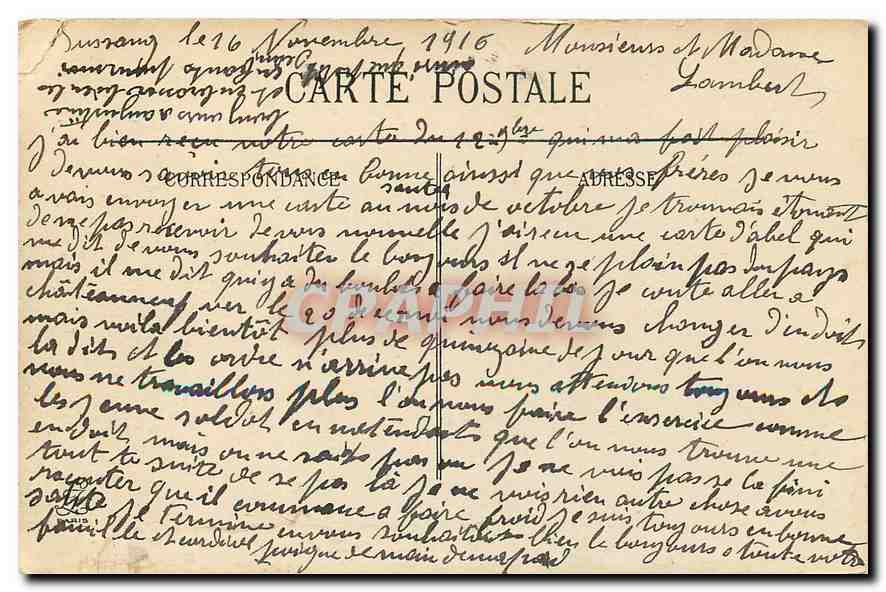 CPA Clermont en Argonne l'Eglise deteruite par les Allemands  — Rückseite