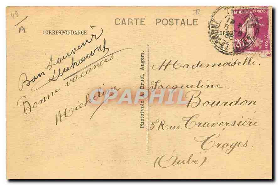 CPA Envrions de Saumer Montsoreau M et L Le Chateau  — Verso
