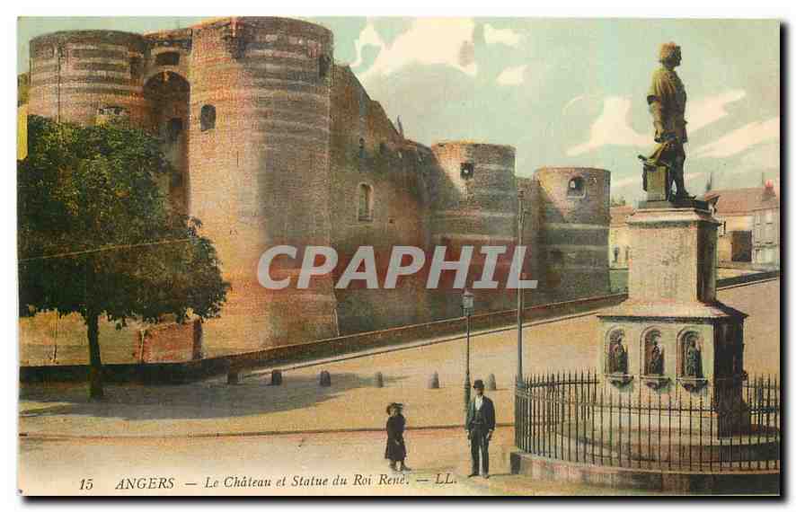 CPA Angers Le Chateau et Statue du Roi Rene 