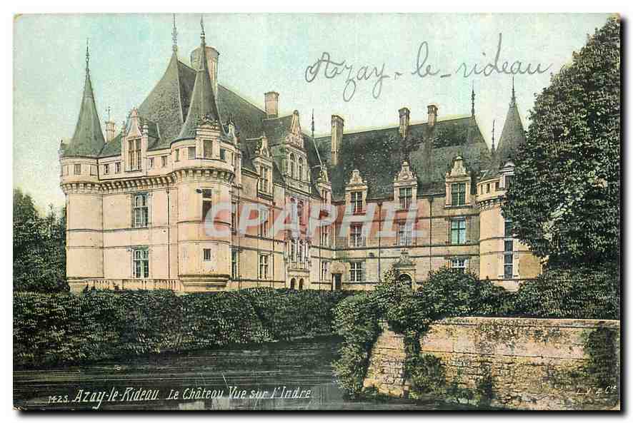 CPA Azay le Rideau Le Chateau Vue sur l'Indre 