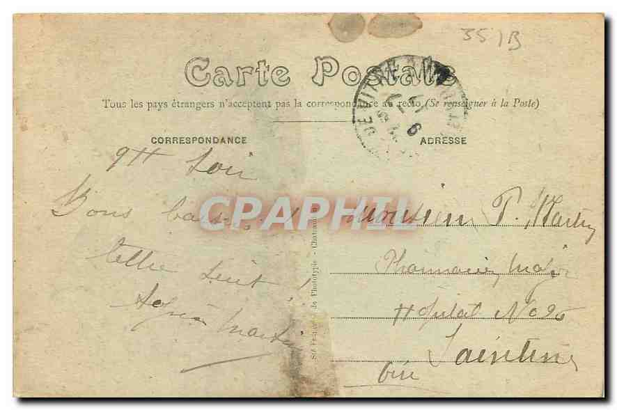 Vitré (Il-et-V) — Le Château, partie Nord et les bords de la Vilaine — M. Ry-Rousselière édit. Rouen — Rückseite