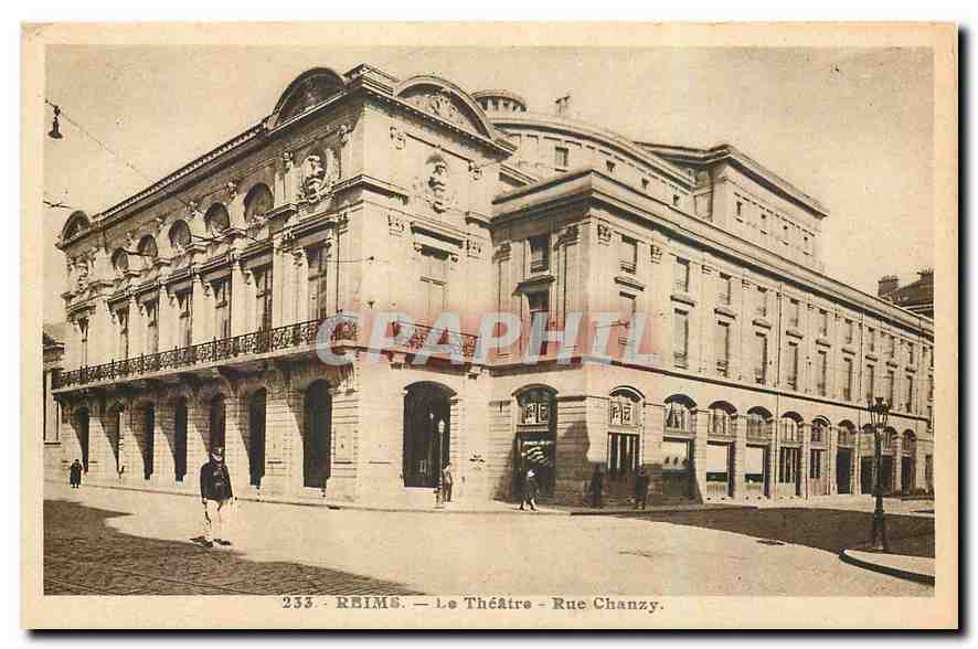 CPA Reims Le Theatre Rue Chanzy 