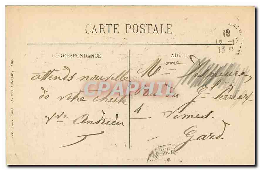 CPA Marseille La Fontaine Estranyin  — Verso