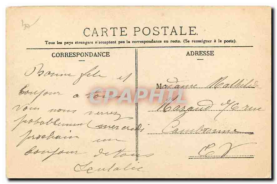 CPA Porte lui une Pensee de Montmartre Paris — Rückseite