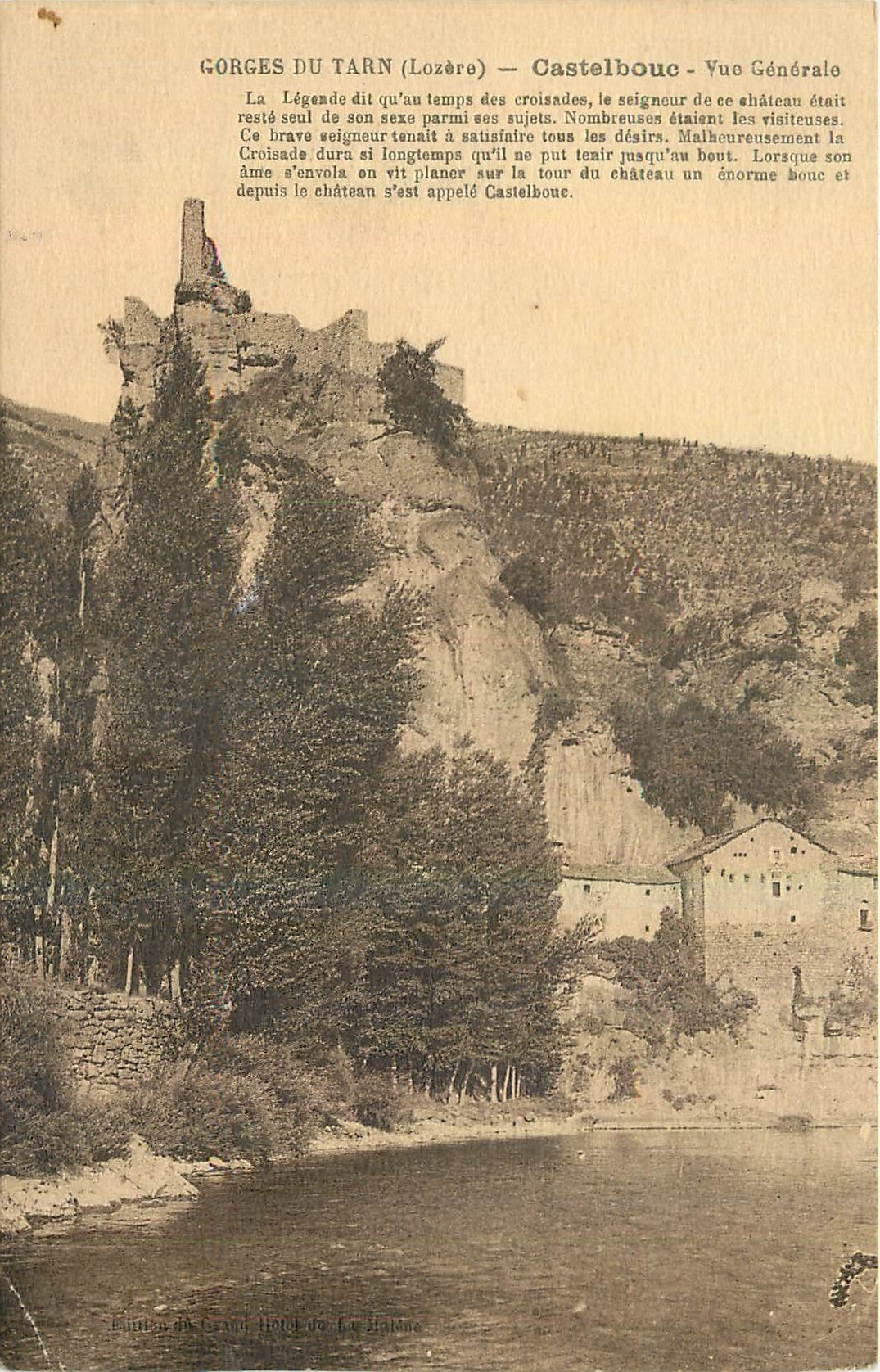 CPA Gorges du Tarn Lozere Castelbouc Vue Generale 