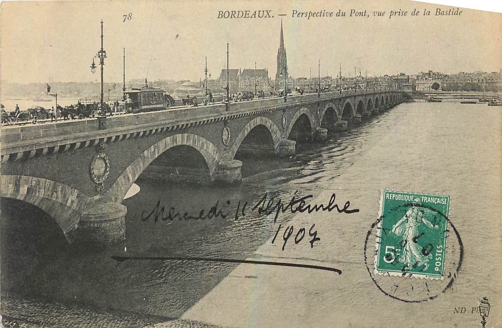 CPA Bordeaux Perspective du Pont vue prise de la Bastide 