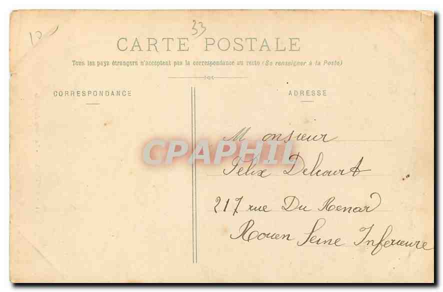 CPA Bordeaux La Porte du Palais  — Verso