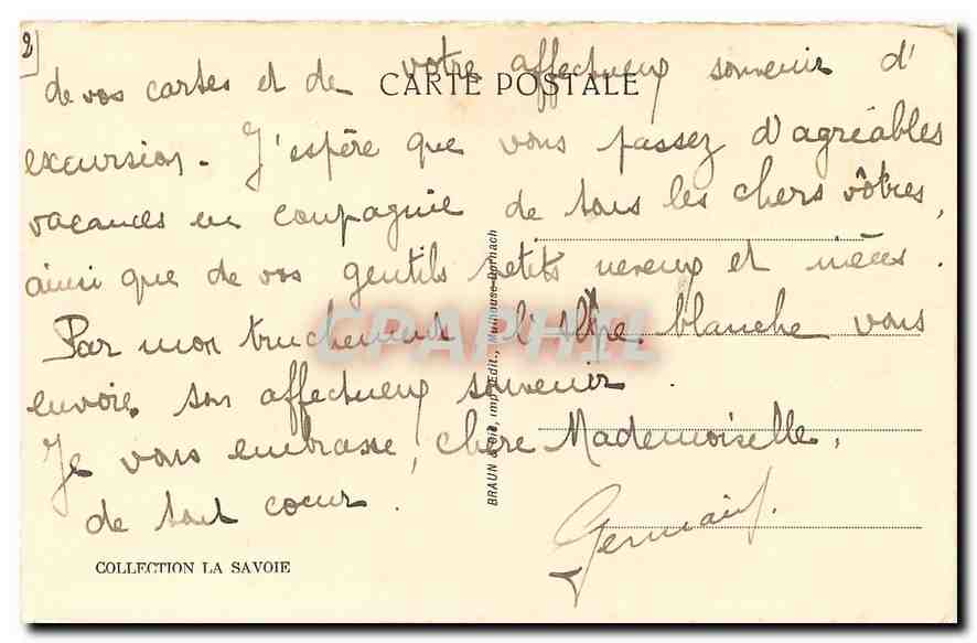 CPA Aix les Bains Le Petit Port Dent du Chat  — Rückseite