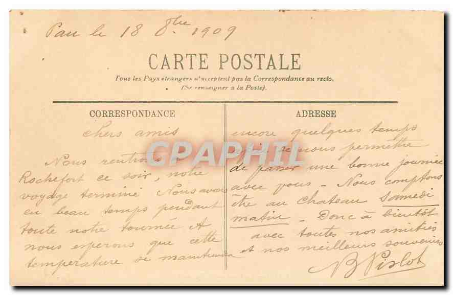CPA Pau La Chaine des Pyrenees  — Rückseite