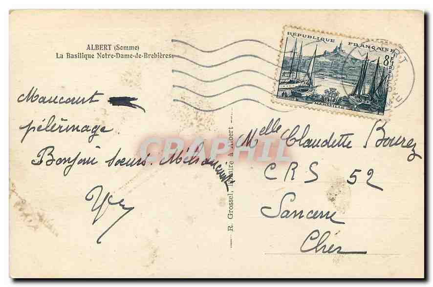 CPA Albert Somme La Basilique Notre Dame de Brebieres  — Back