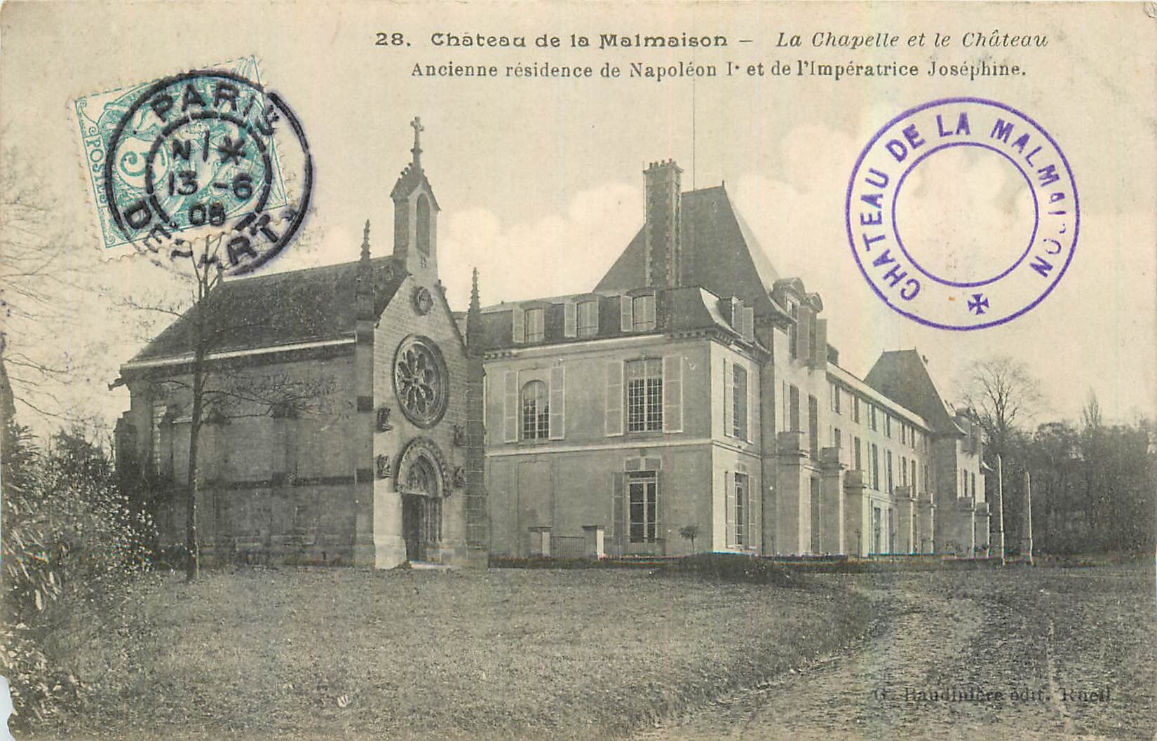 CPA Chateau de la Malmaison La Chapelle et le Chateau ancienne residence de Napoleon I et de l'Imper