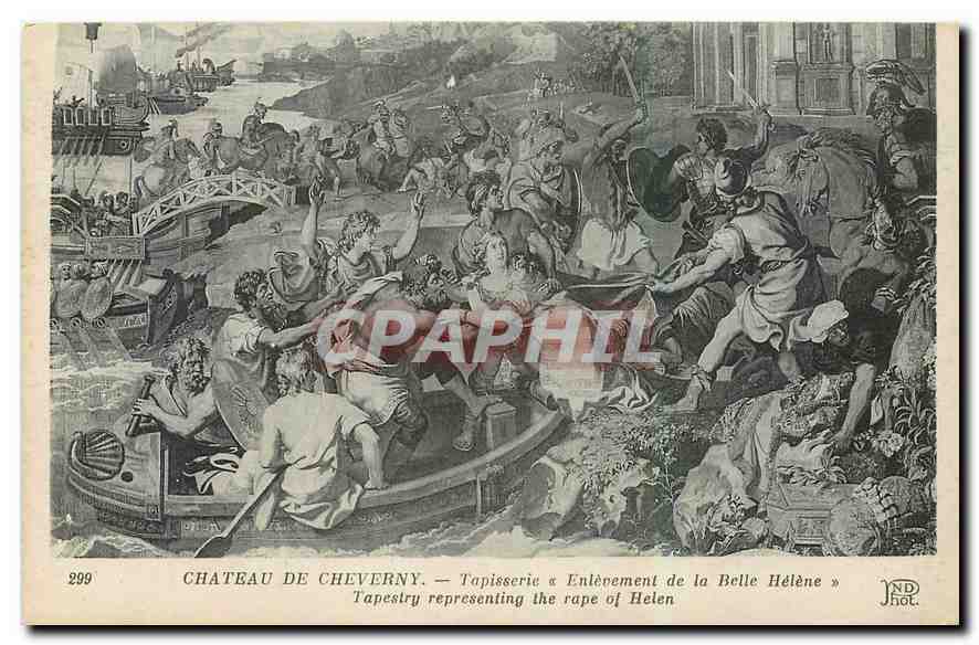 CPA Chateau de Cheverny Tapisserie a Enlevement de la Belle Helene 
