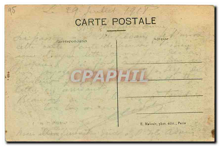 CPA L'Isle Adam S et O Chateau des Forgets Un Coin du Parc La piece d'eau  — Verso