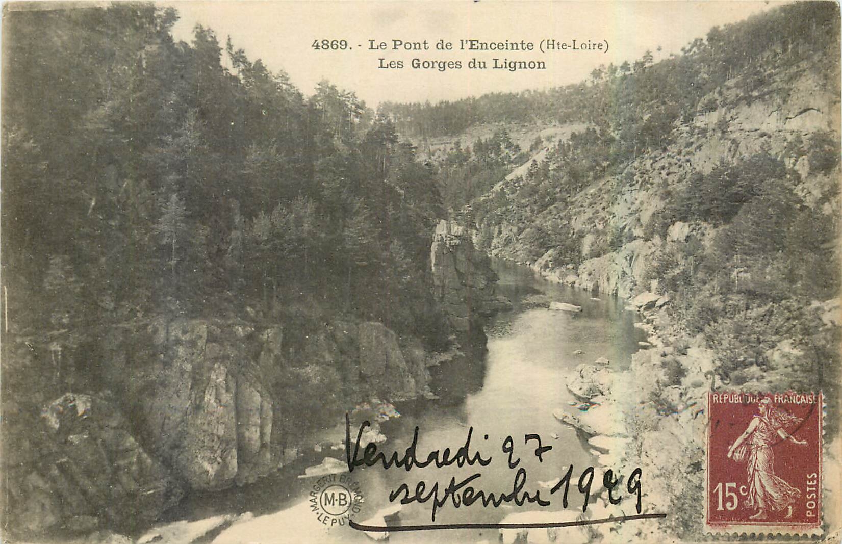 CPA Le Pont de l'Enceinte Hte Loire Les Gorges du Lignon 