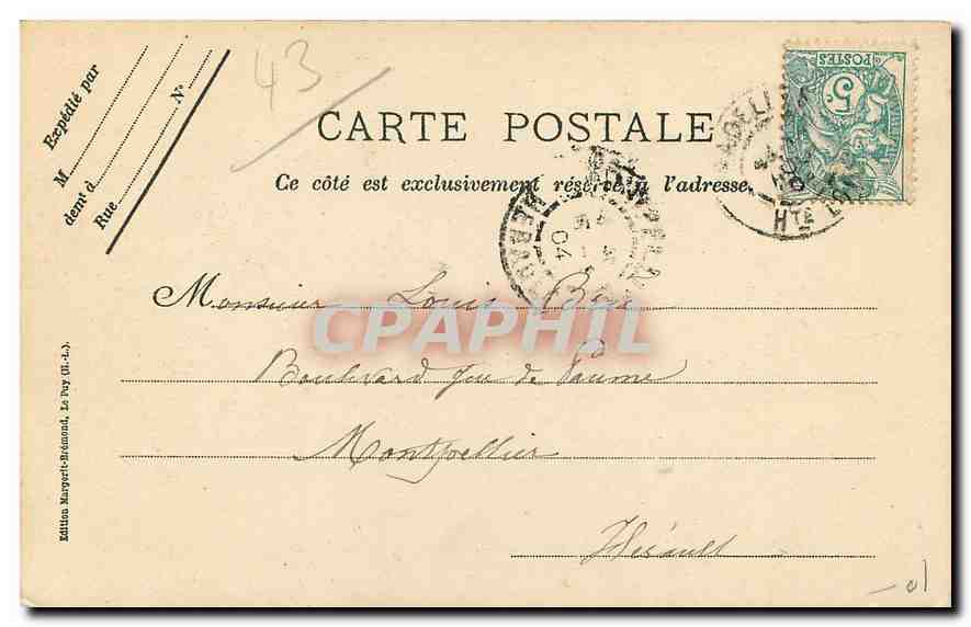 CPA Le Velay Illustre Pradelles Le Portail de la Verdette  — Rückseite