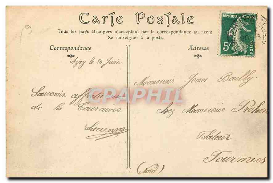 CPA Azay le Rideau Indre et Loire Le Chateau Entree et facade principale  — Rückseite