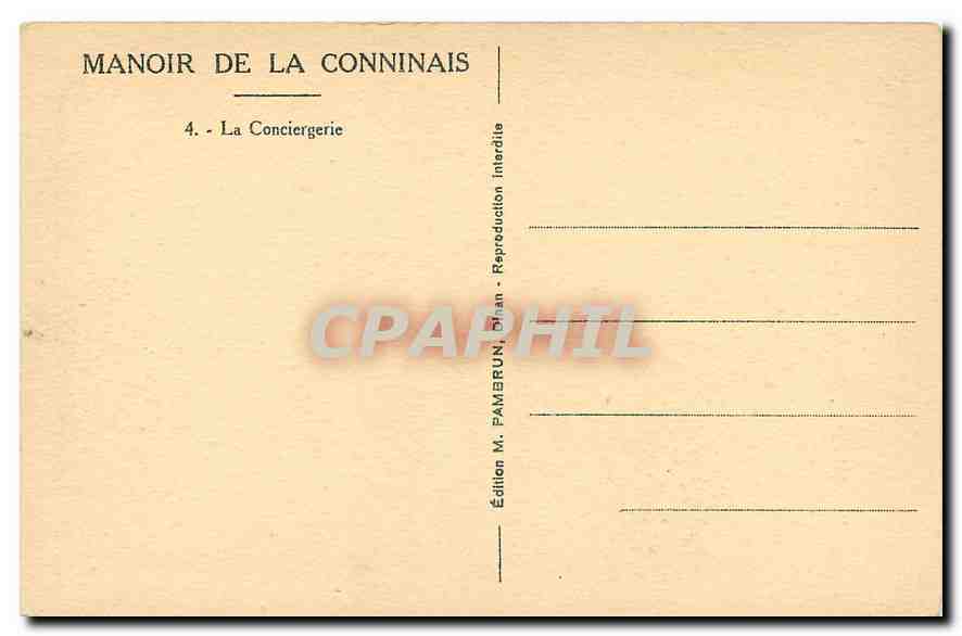 CPA Dinan Manoir de la Conninais La Conciergerie  — Rückseite
