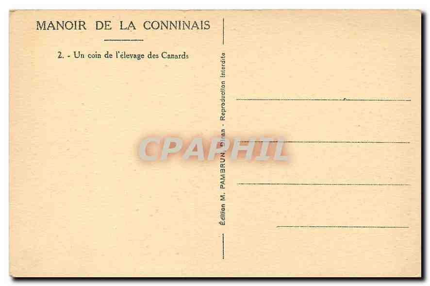 Dinan - Manoir de la Conninais — Édition M. Pambrun — Rückseite
