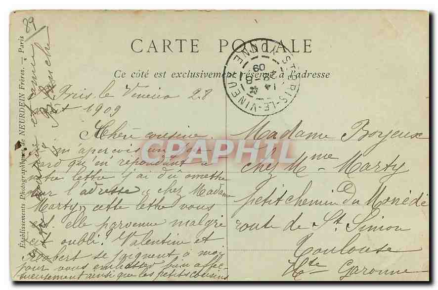 CPA Saint Bris Yonne L'Eglise Chaire renaissance  — Verso