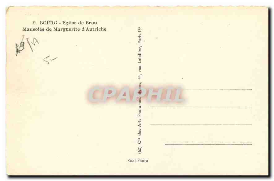 CPA Eglise de Brou Mausolee de Marguerite d'Autriche  — Back