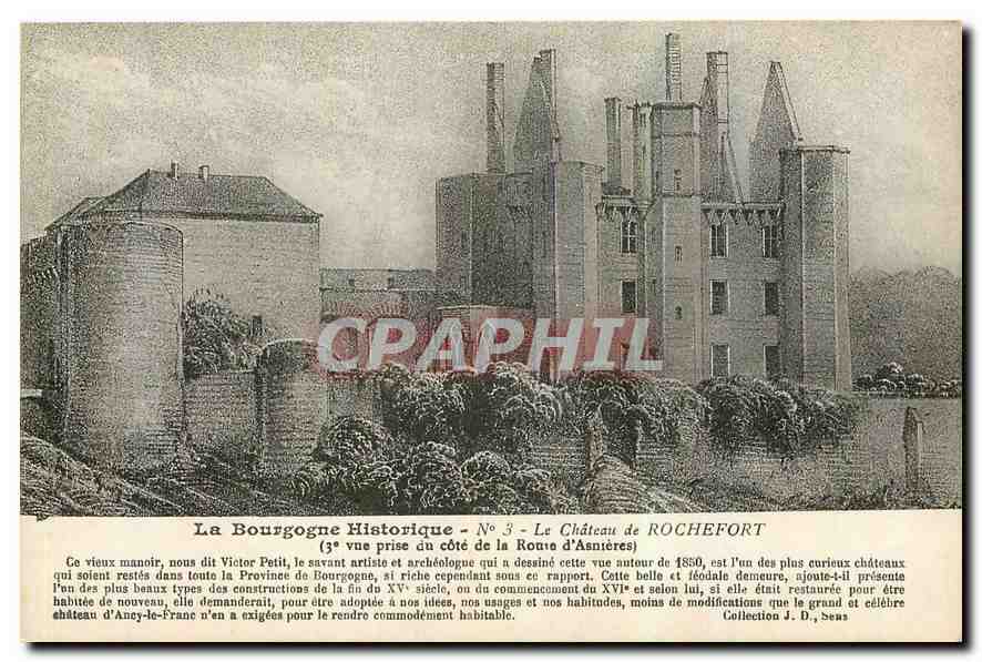 CPA La Bourgogne Historique Le Chateau de Rochefort une prise du cote de la Route d'Asnieres 