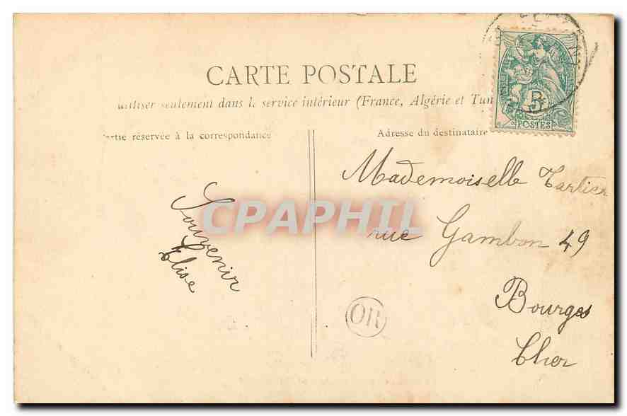 CPA Le Chateau du Chatelier pres St Florent  — Verso