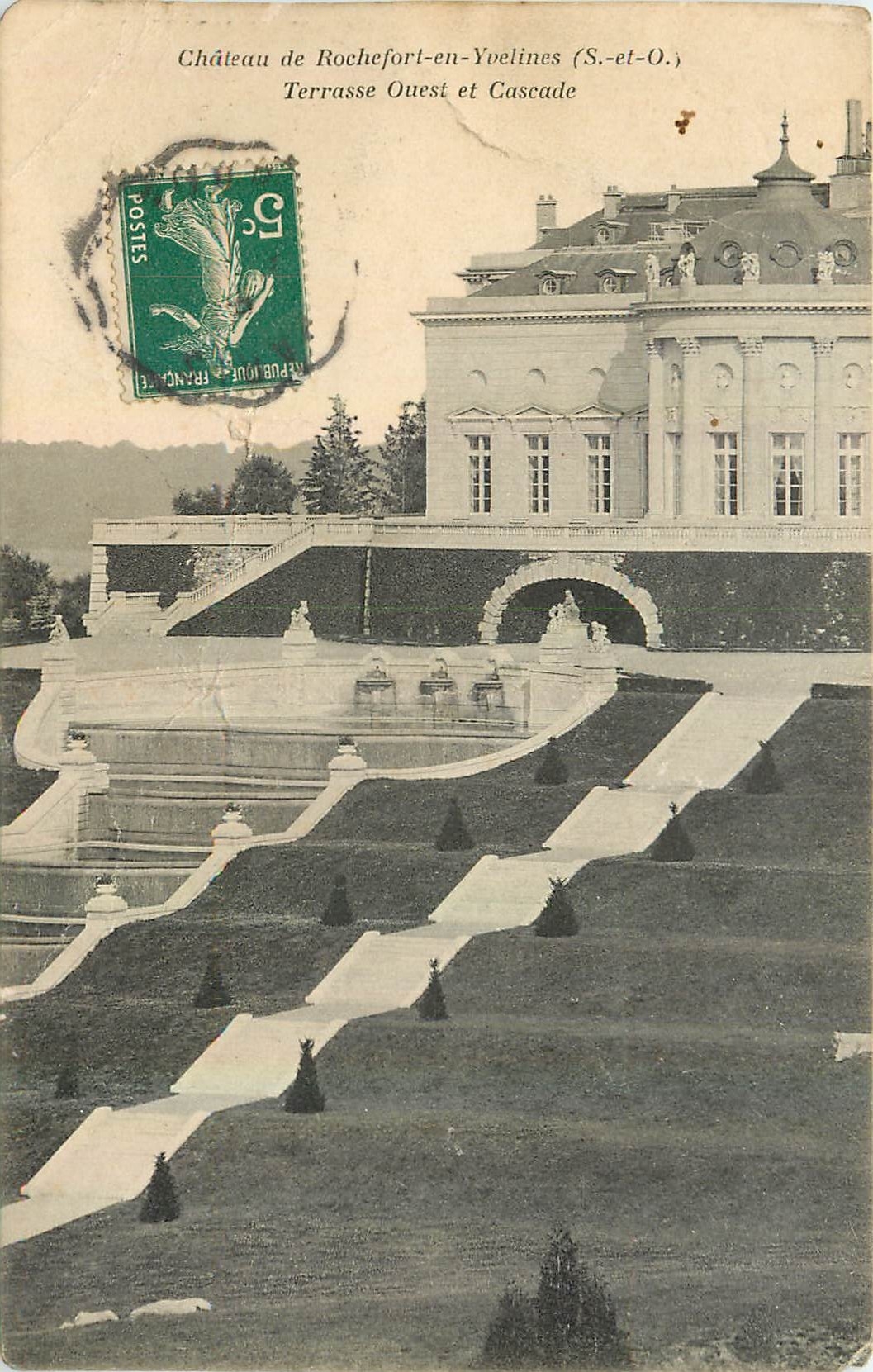 CPA Chateau de Rochefort en Yvelines S et O Terrasse Ouest et Cascade 