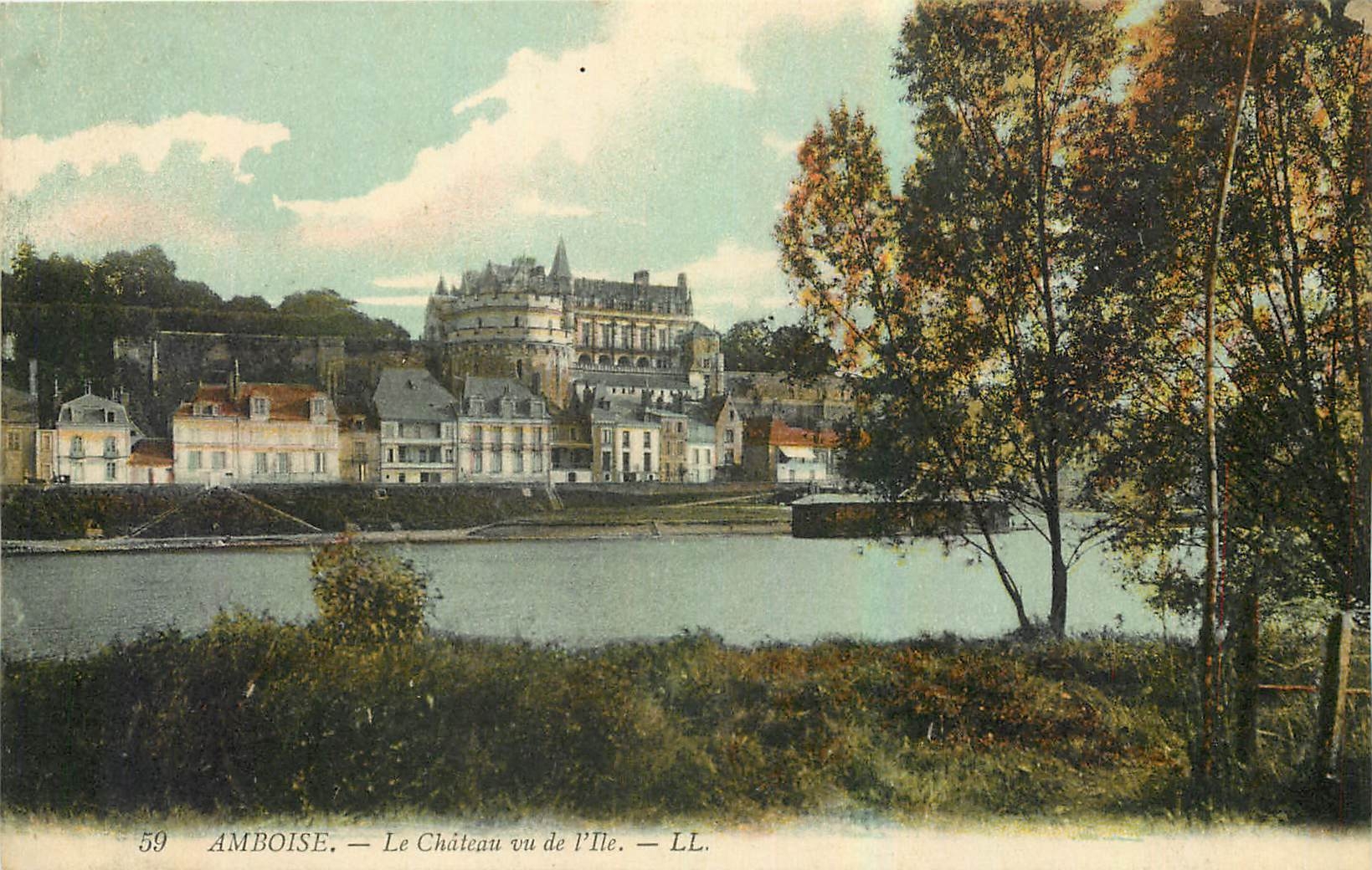 CPA Amboise Le Chateau vu de l'Ile 