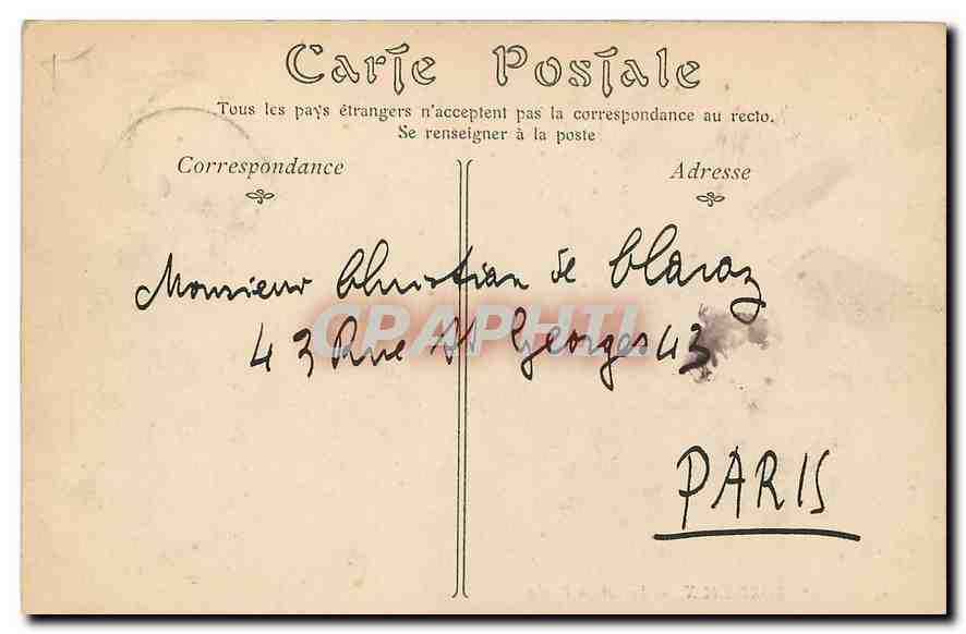 CPA Bordeaux Le Jardin Public  — Verso