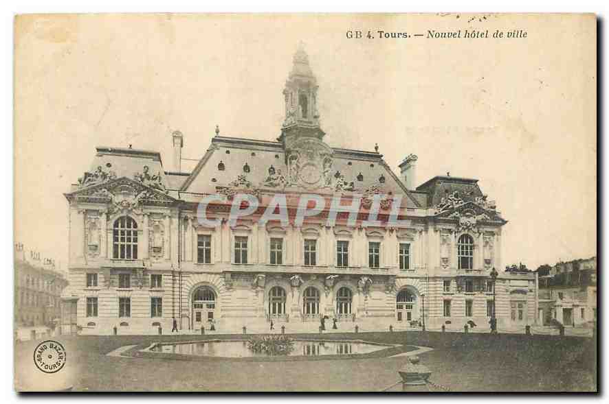 CPA Tours Nouvel hotel de ville 