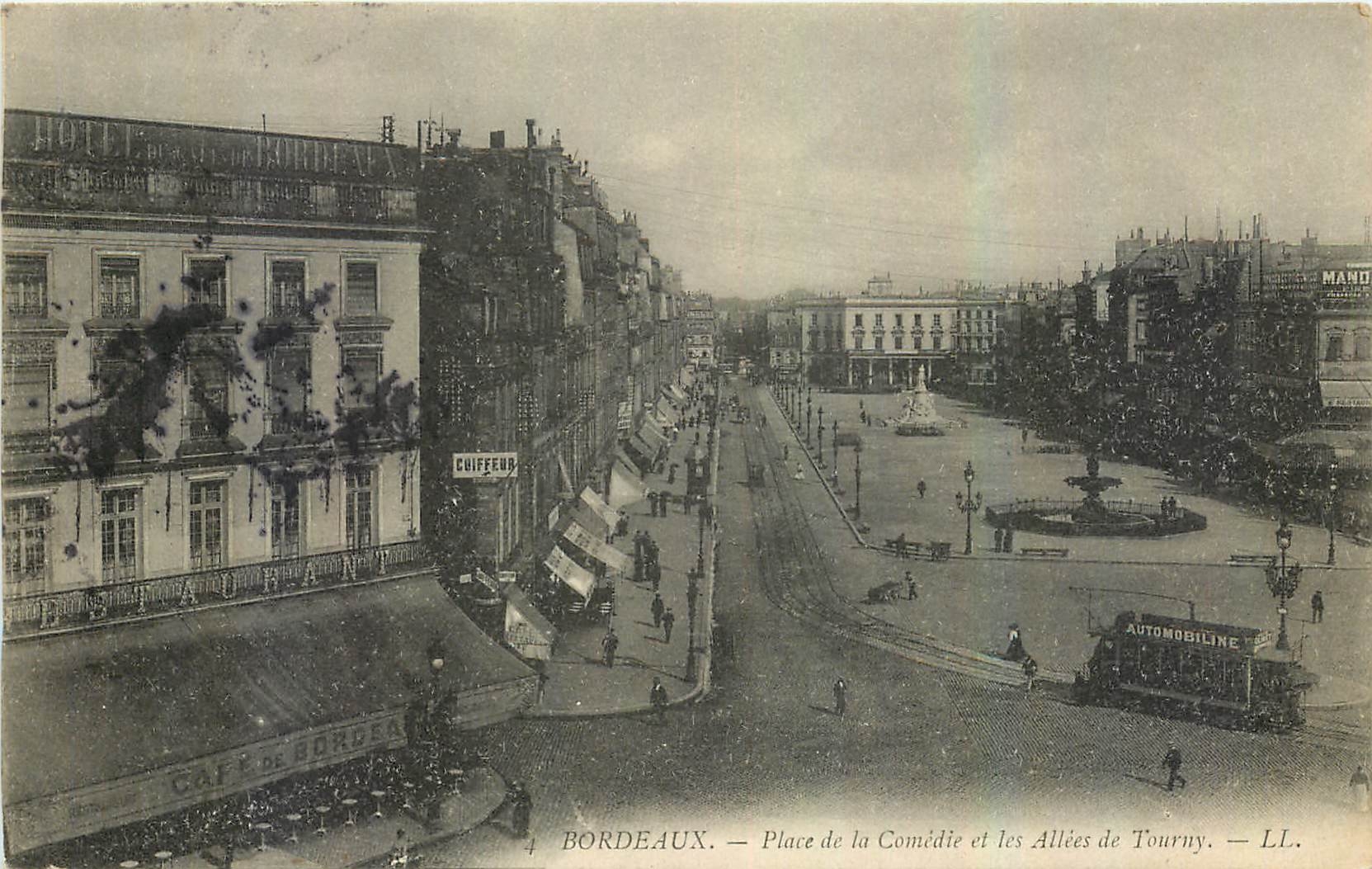 CPA Bordeaux Place de la Comedie et les Allees de Tourny 
