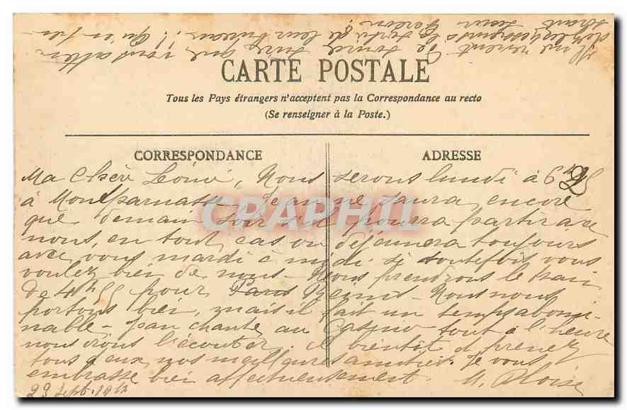 CPA Bureau St Palais Cote d'Argent Le Pont du Diable  — Rückseite