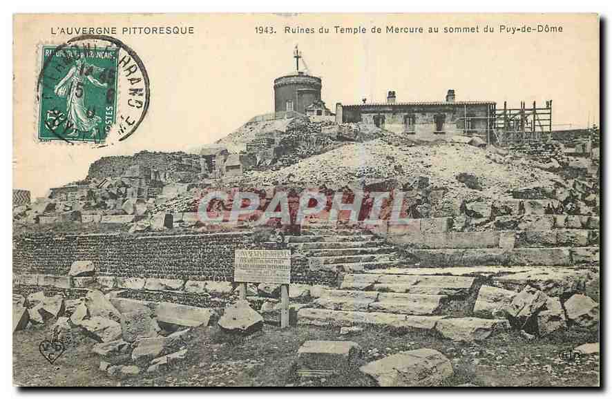 CPA l'Auvergne Pittoresque Ruines du Temple de Mercure ay sommet du Puy de Dome 