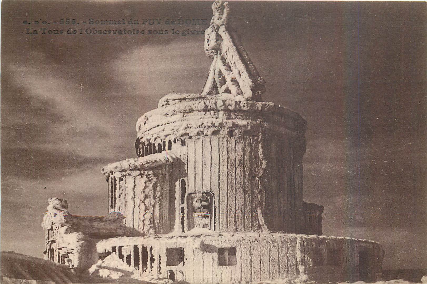 CPA Sommet du Puy de Dome La Tour de l'Observatoire sous le givre