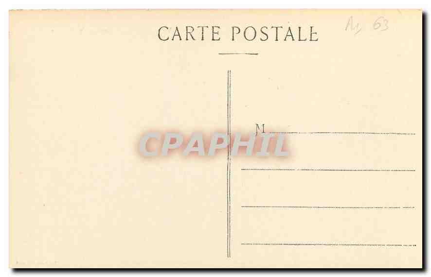 CPA Thiers P de D Vieux Chateu et Abbaye du Moutier  — Rückseite