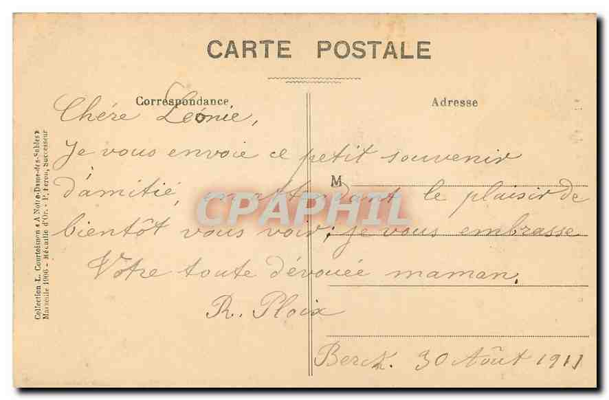 CPA Berck Plage Notre Dame des Sables  — Rückseite