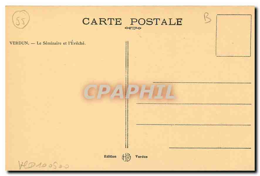 CPA Verdun Le Seminaire et l'Eveche  — Rückseite